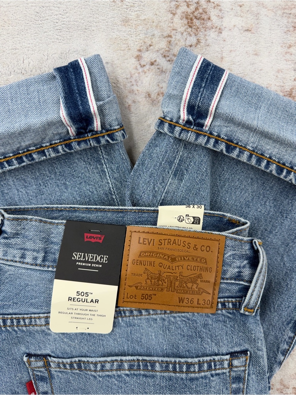 Levi's  Selvedge Denim Jeans Mens  Regular Fit Straight Leg size ( 36/30) (33/32